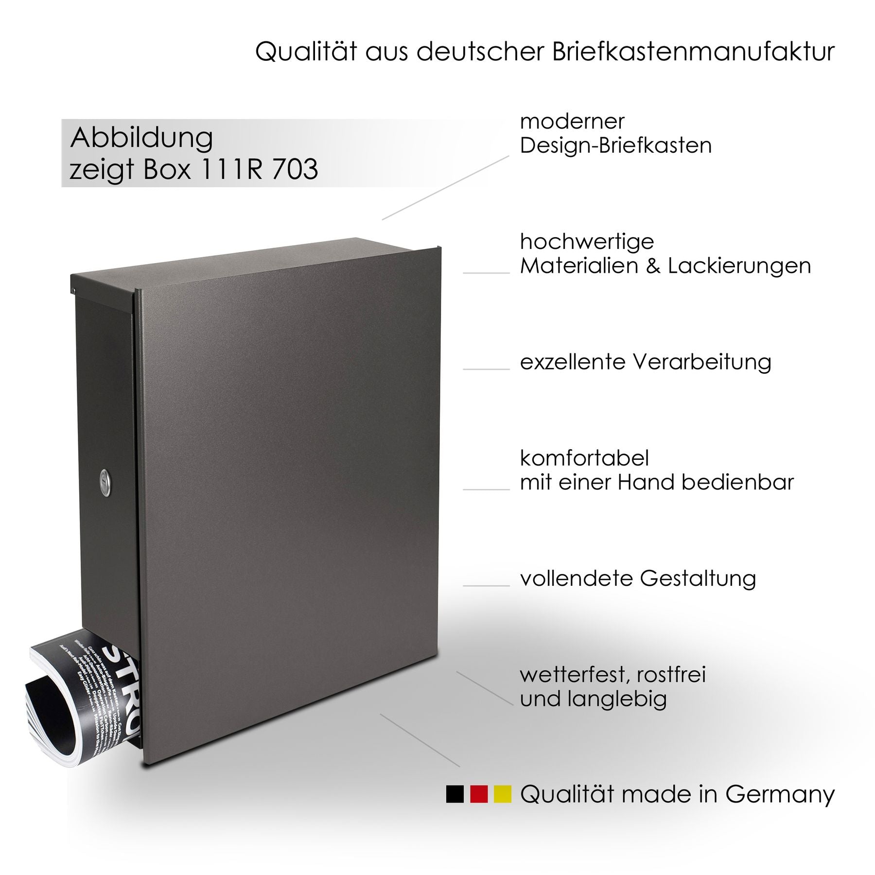 Briefkasten Box 111r dunkelgrau