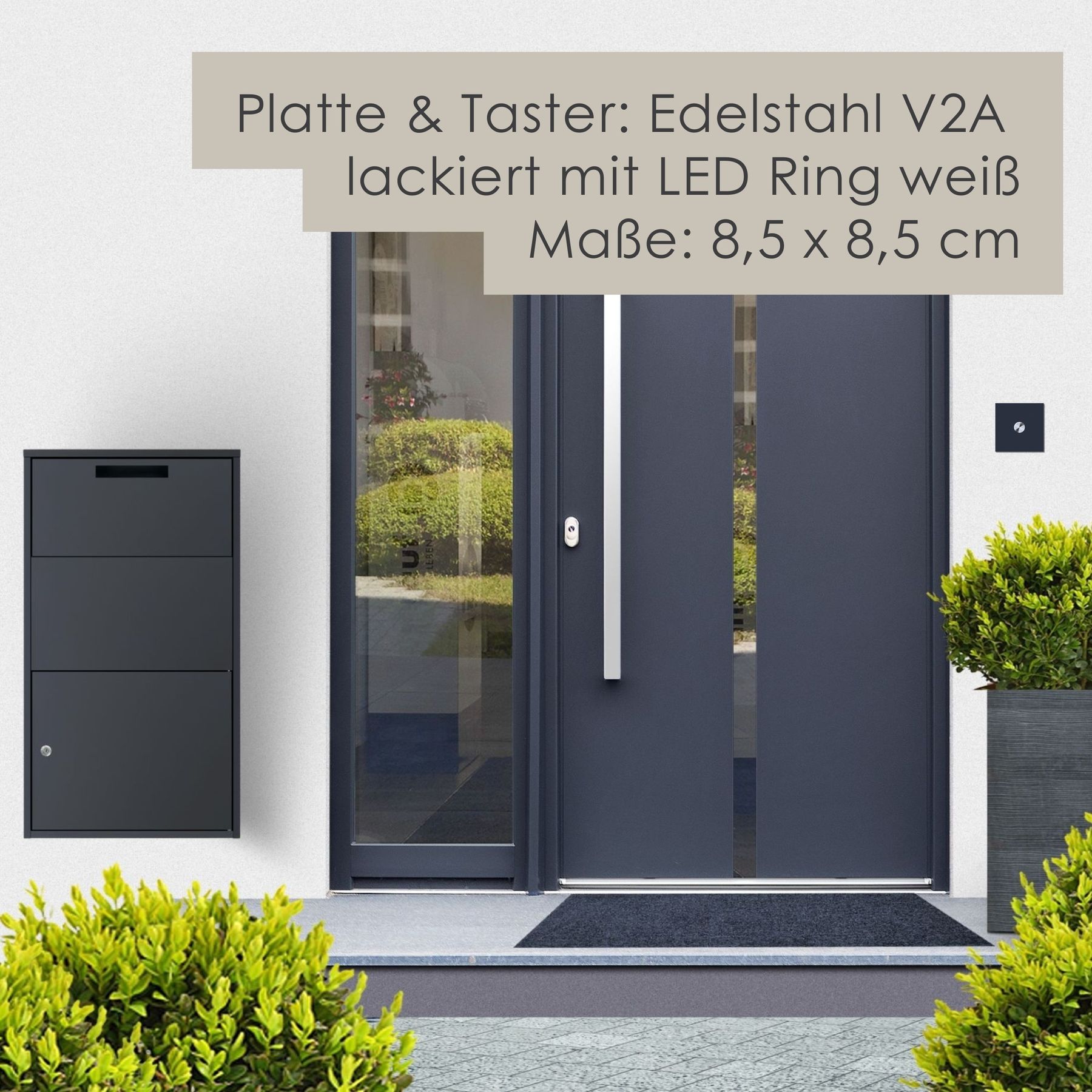 Ring 187 anthrazit Qualitäts-Türklingel