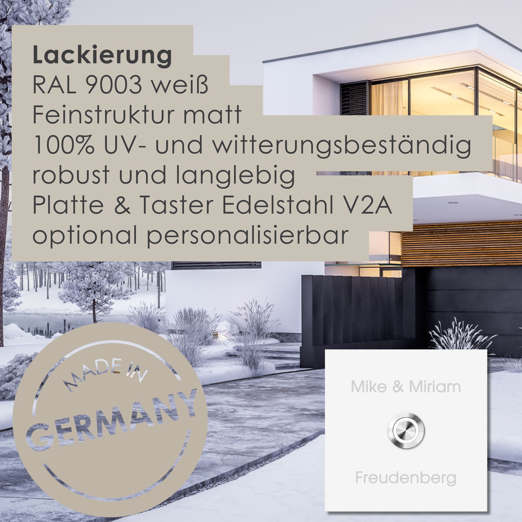 Türklingel MO-Ring 187 weiß LED 8,5 cm