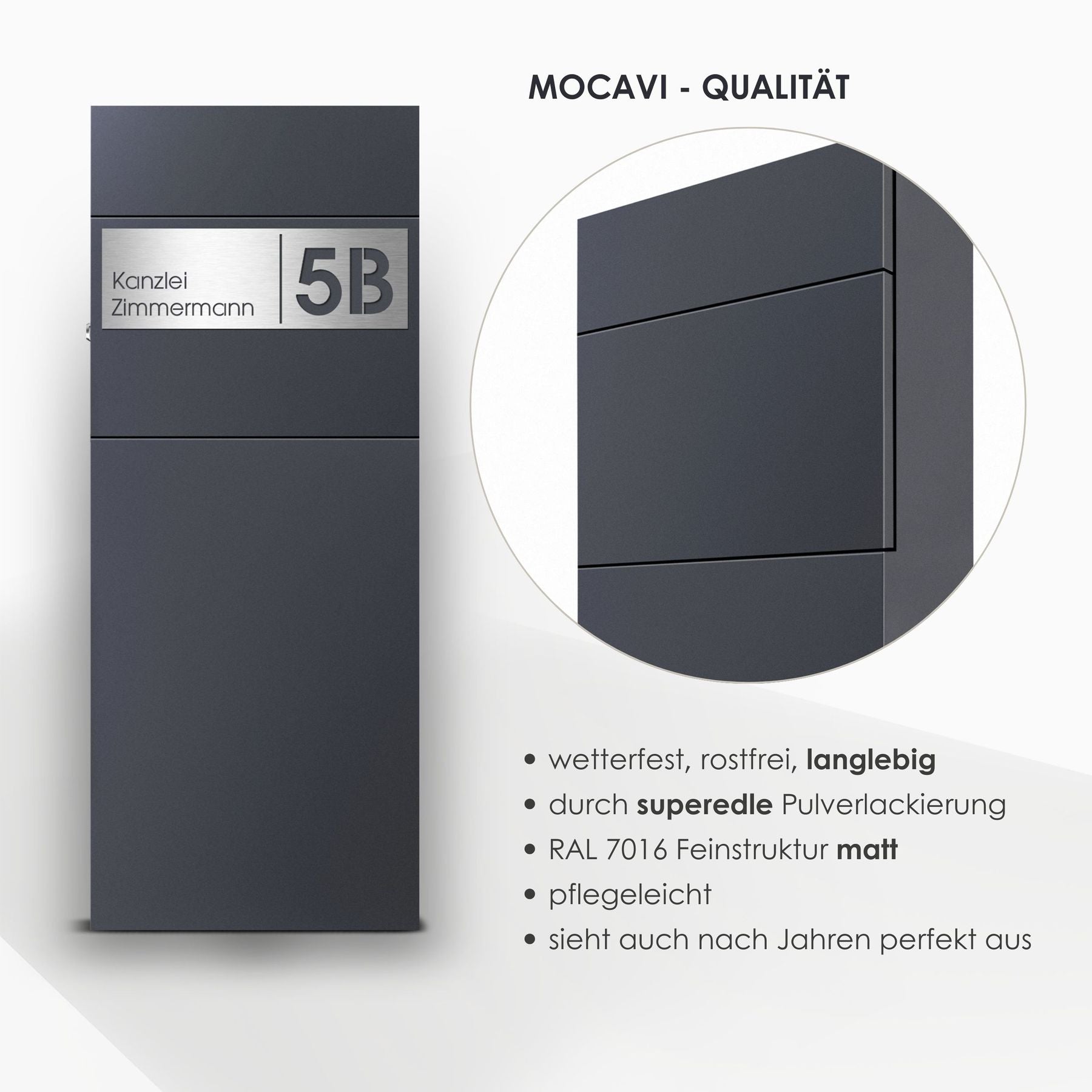 Stand-Briefkasten hochwertig, rostfrei mit edler Qualitäts-Lackierung SBox 315