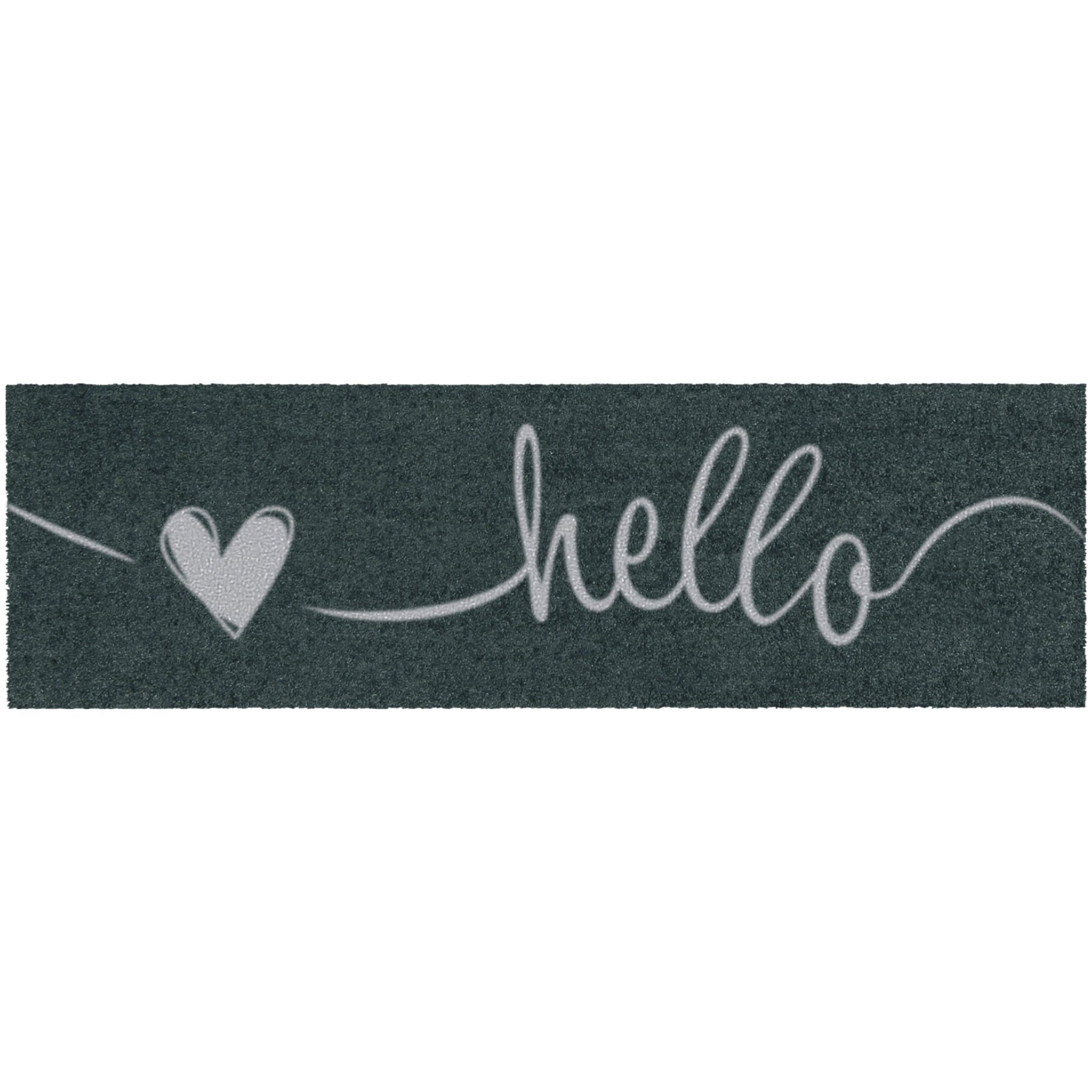 Läufer klein 30x100 Mat Schuhparkplatz Hello anthrazit