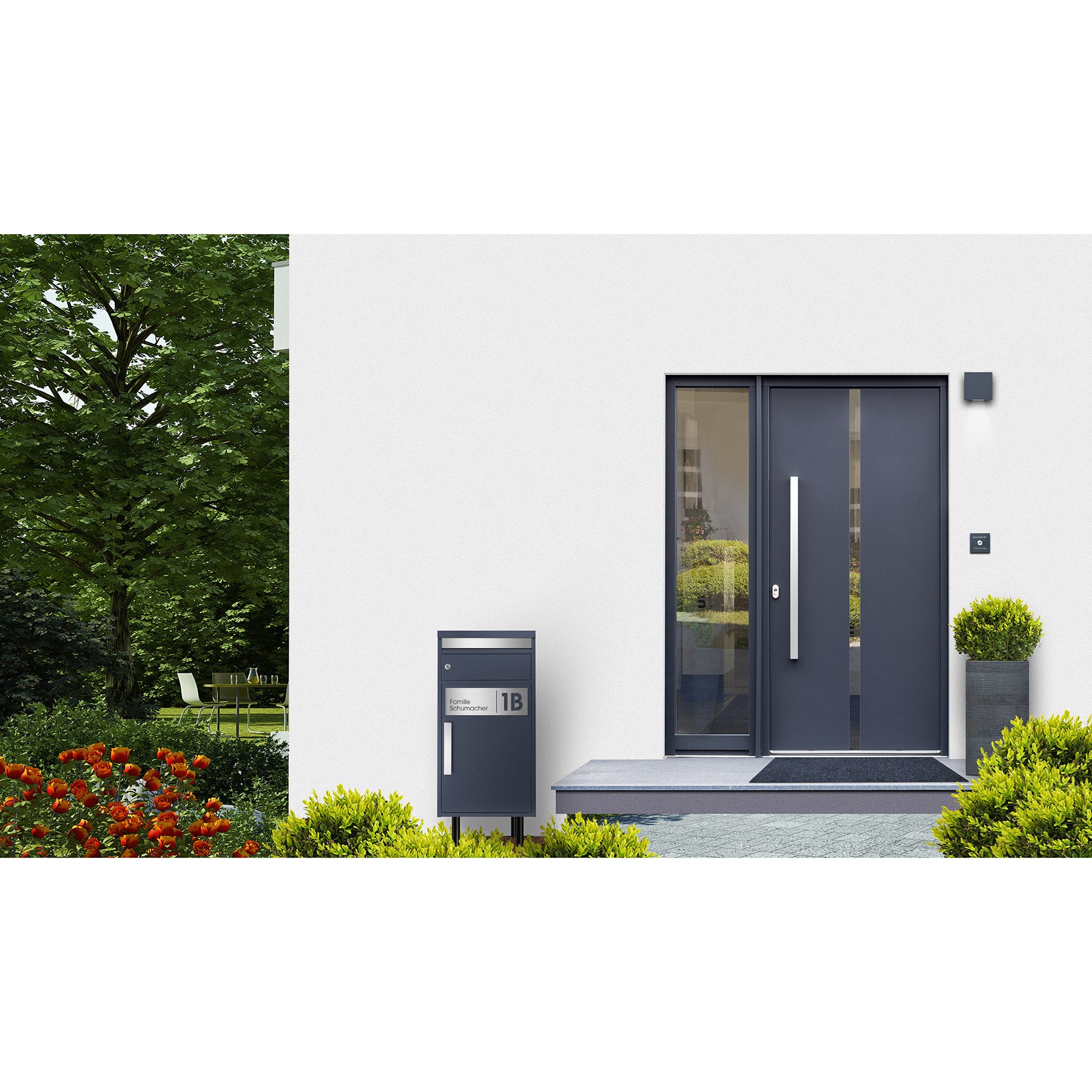 Stand 600a Paketbriefkasten-Ständer zum Einbetonieren schwarz