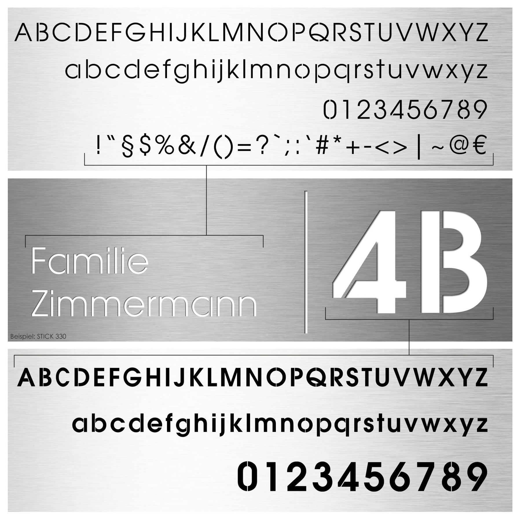 Edelstahlschild Stick435