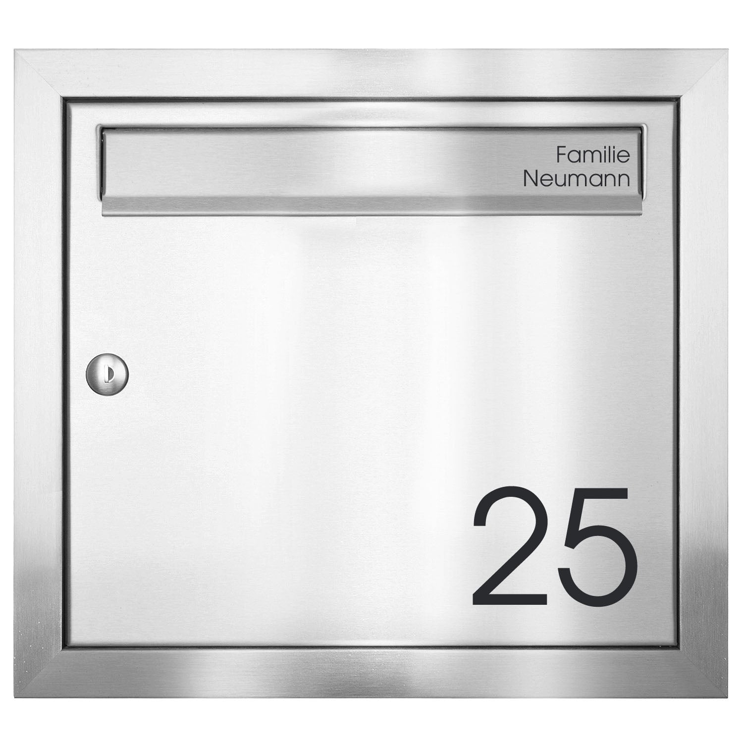 Unterputz-Briefkastenanlage Edelstahl personalisiert