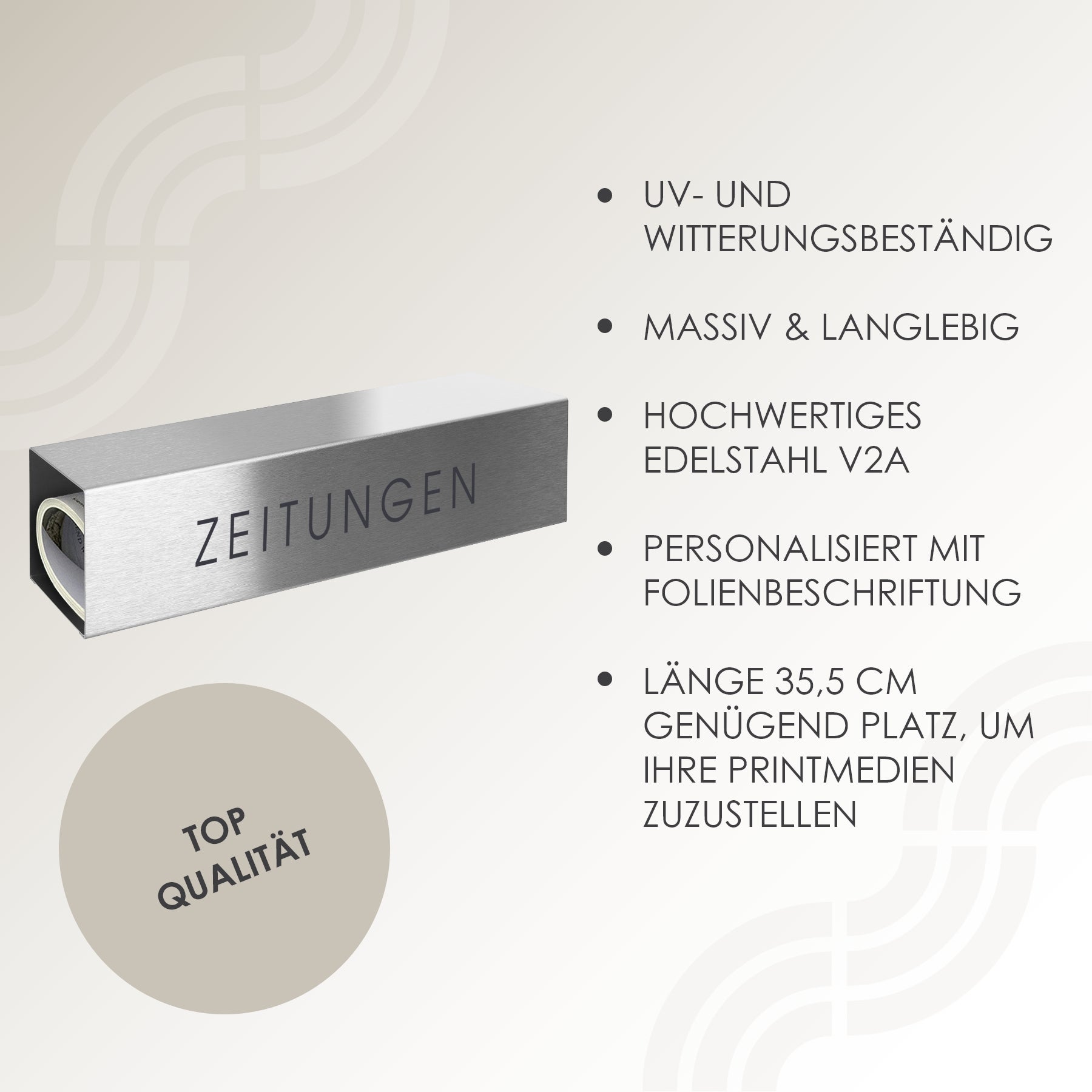 Zeitungsfach ZF1 Edelstahl Zeitungen