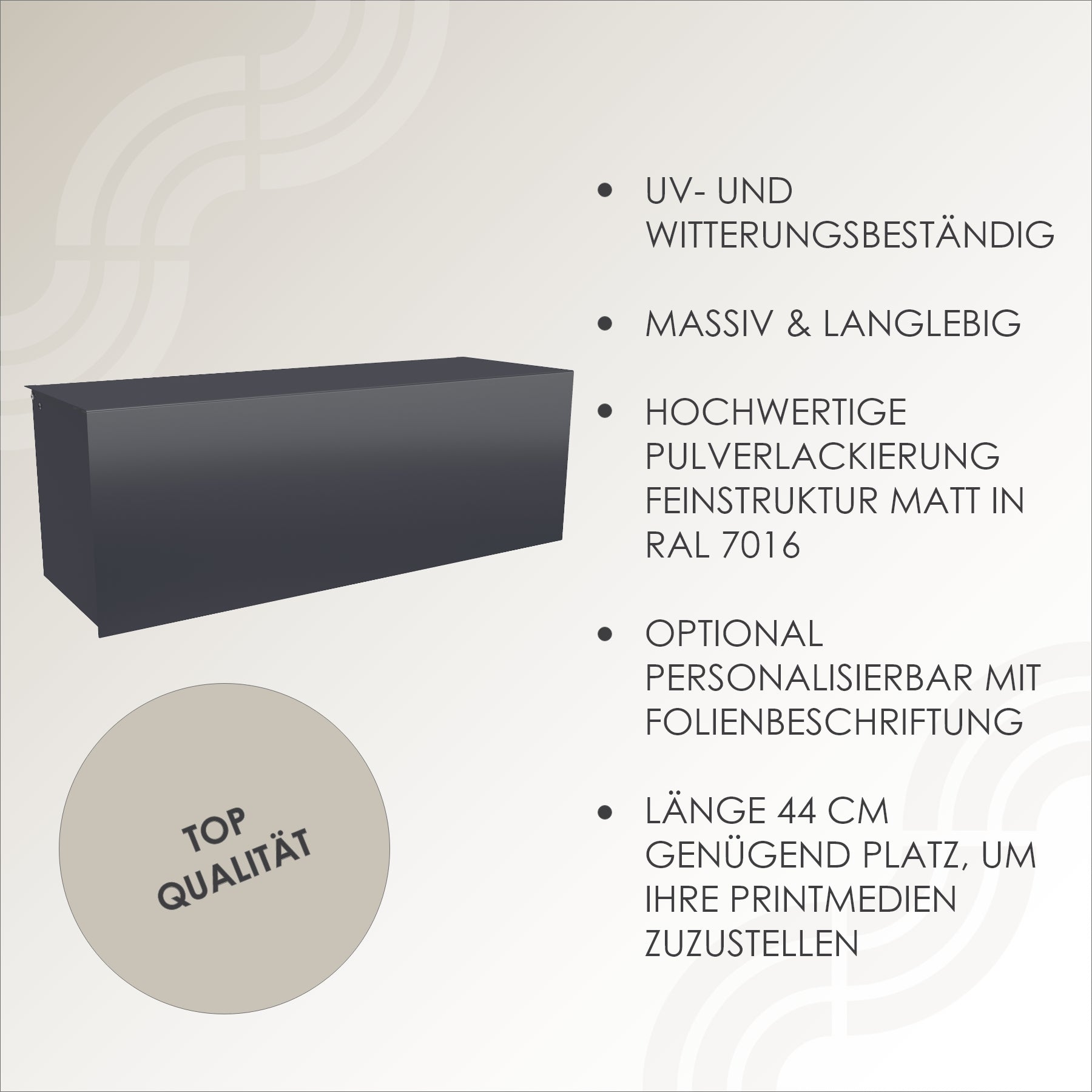 Top Qualität Made in Germany Zeitungsrolle mit Deckel anthrazit