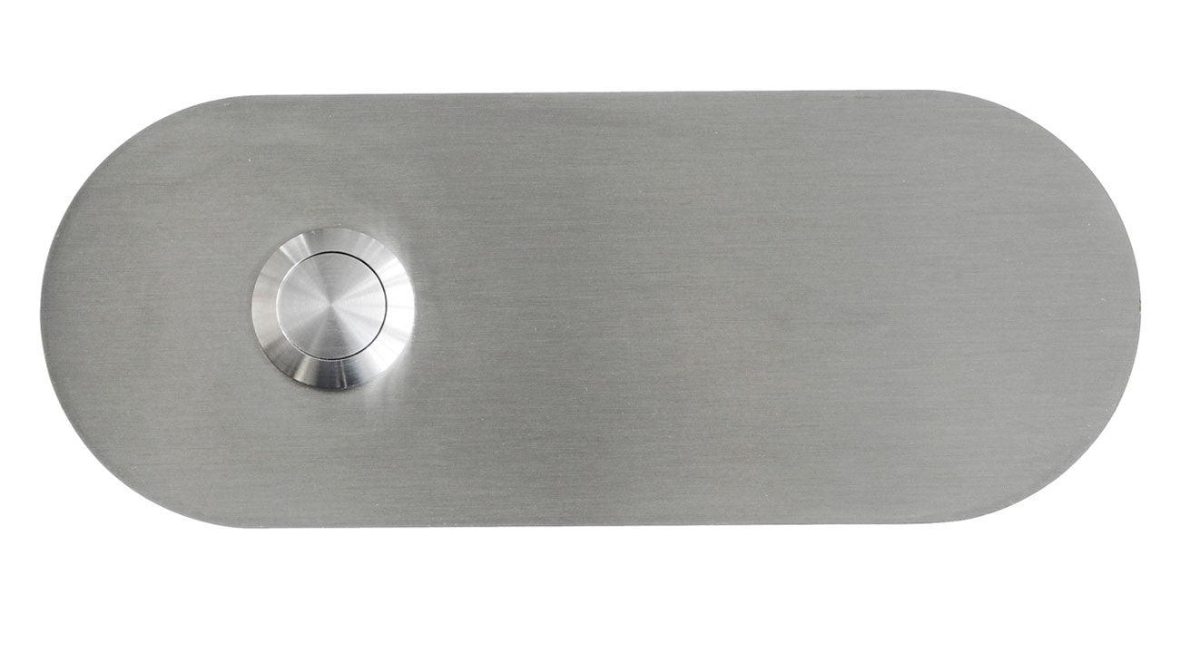 Klingel-Taster Edelstahl auf ovaler Klingelplatte Front