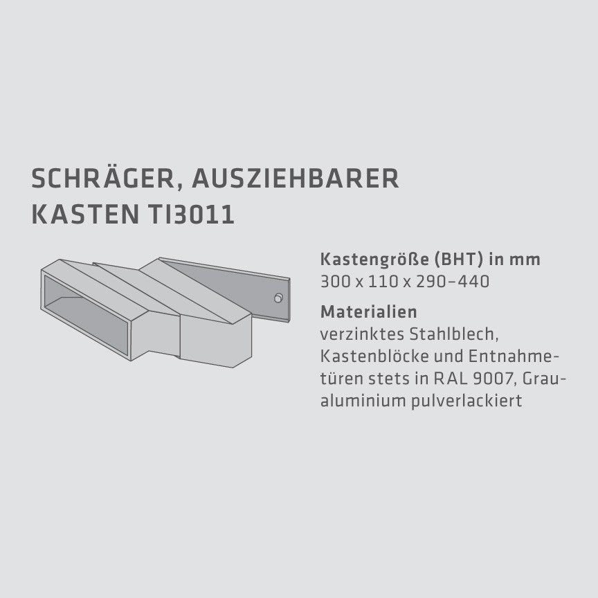 Mauerdurchwurf-Briefkastenanlage Express Box MD50-OR-E Edelstahl (5 x 12 Liter)