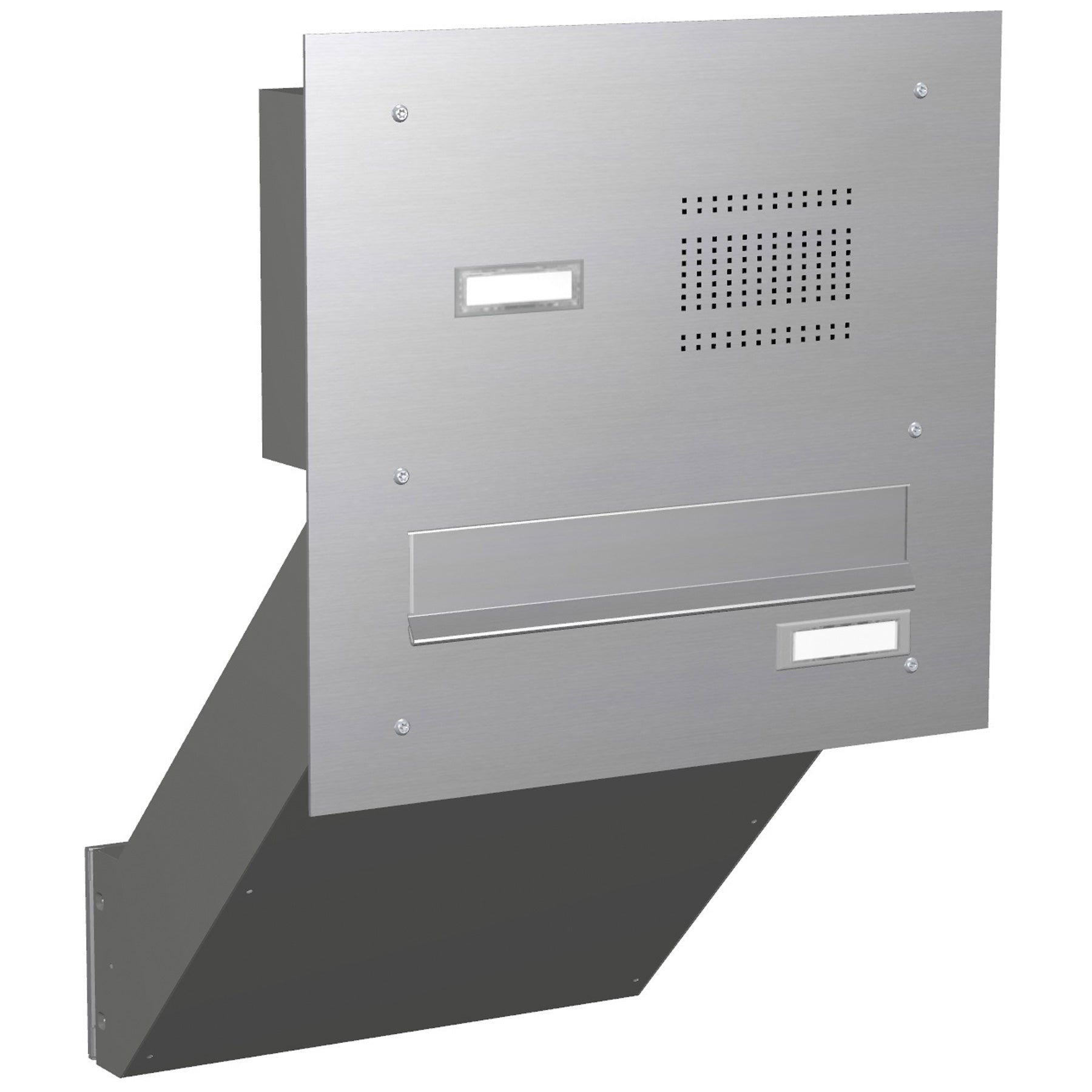 Mauerdurchwurf-Briefkastenanlage mit Funktionstasten Express Box MD11-OR-E Edelstahl (12 Liter)