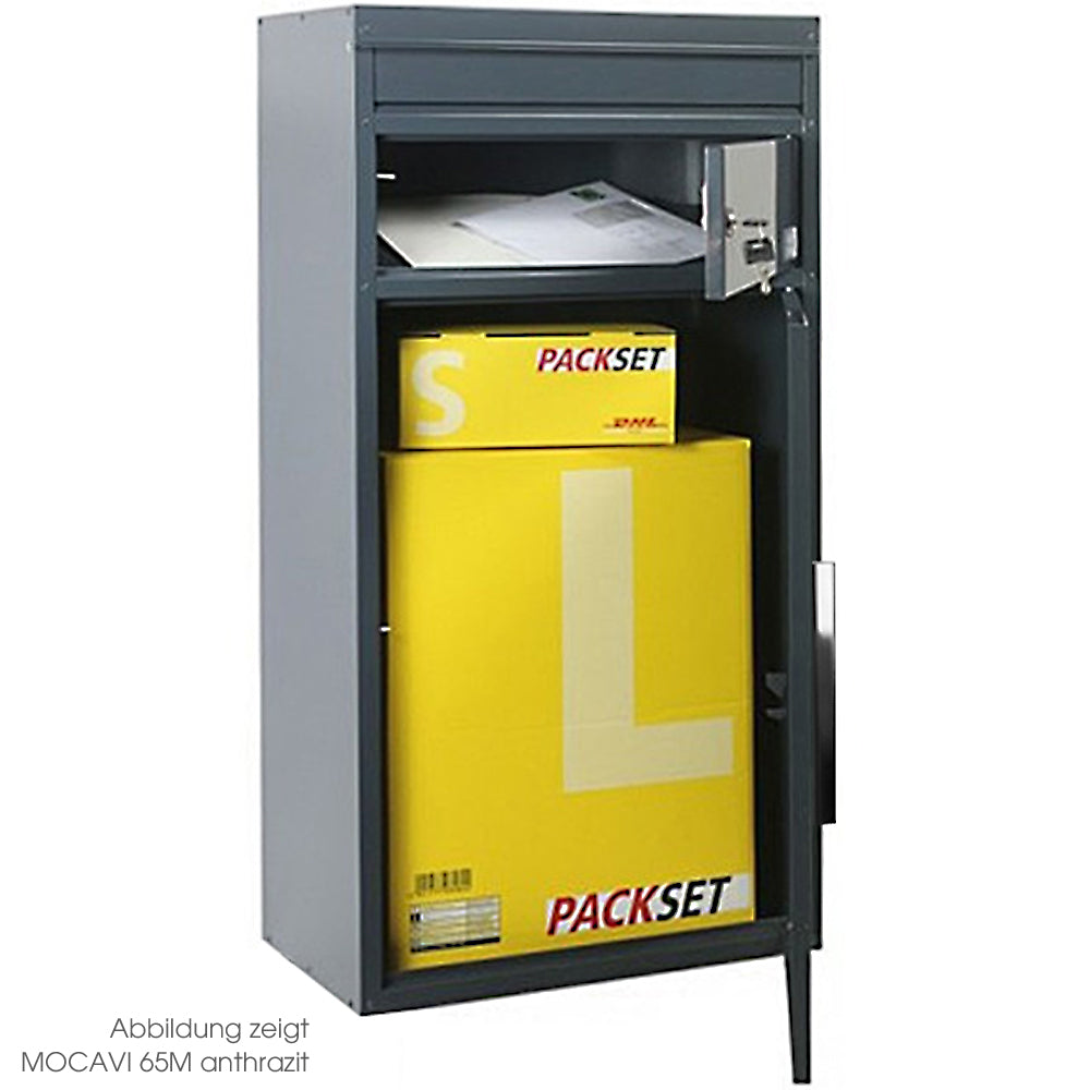 B-Ware Paketbriefkasten SafePost 65M silber Ral 9006 Design-Paketkasten modern