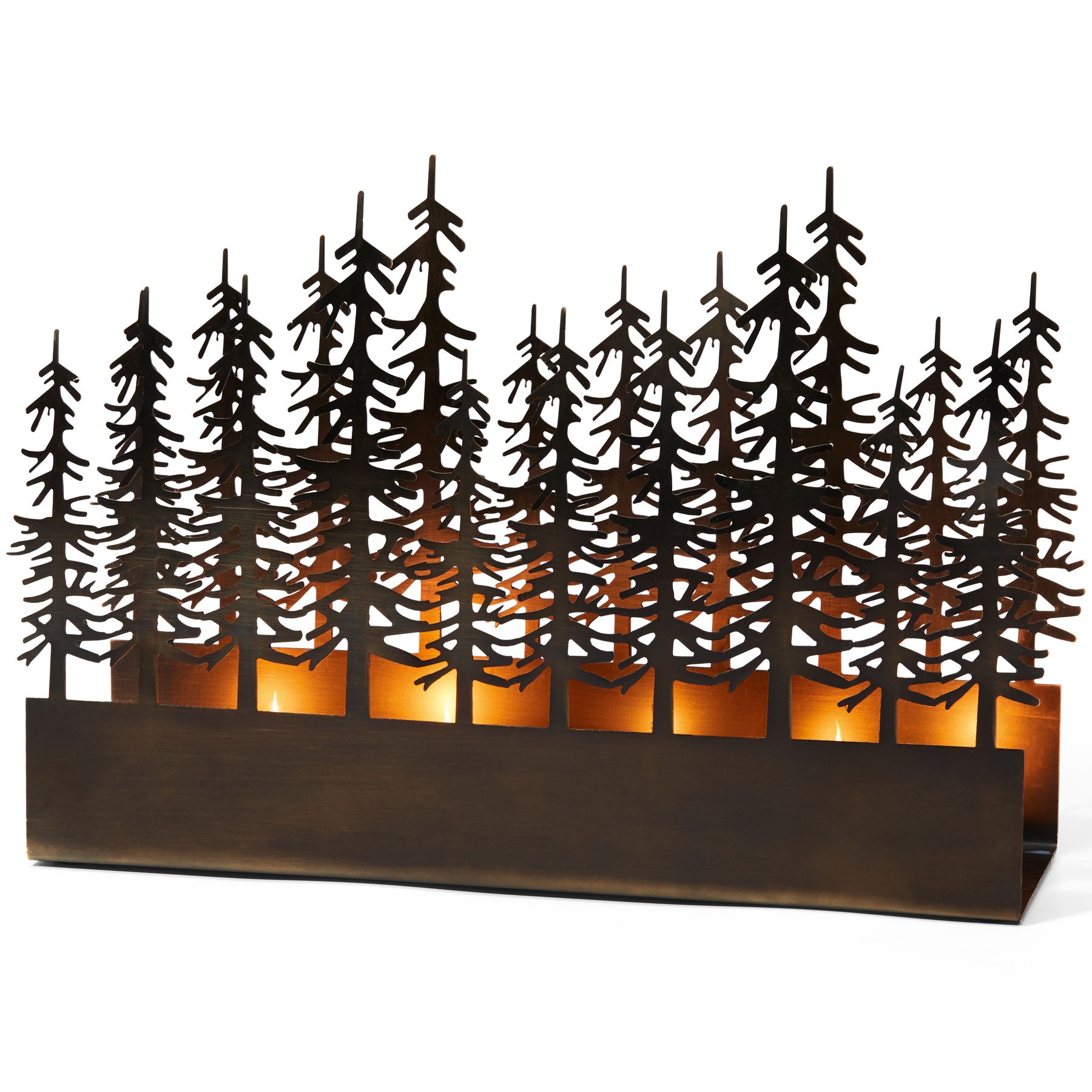 Bosque Teelichthalter mit Tannen Länge 29 cm