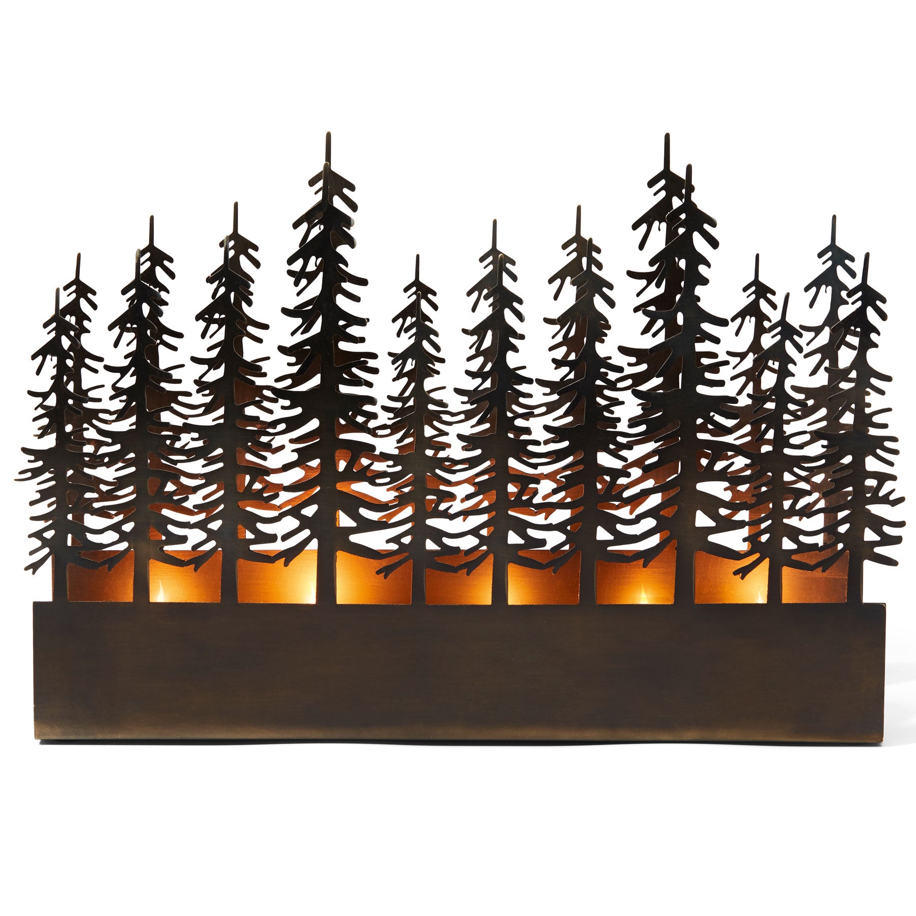 Bosque Teelichthalter mit Tannen Länge 29 cm