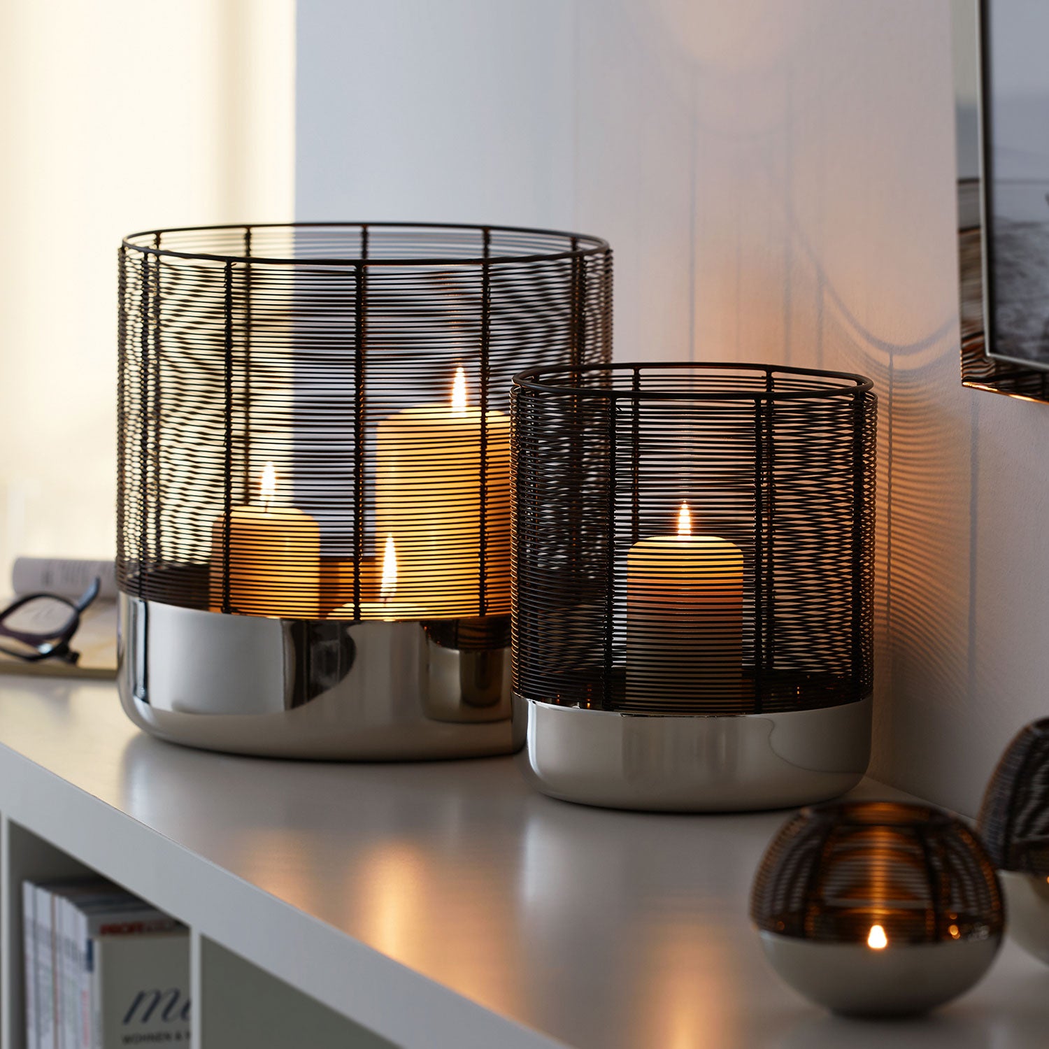 Luna Windlicht L rund Höhe 20 cm