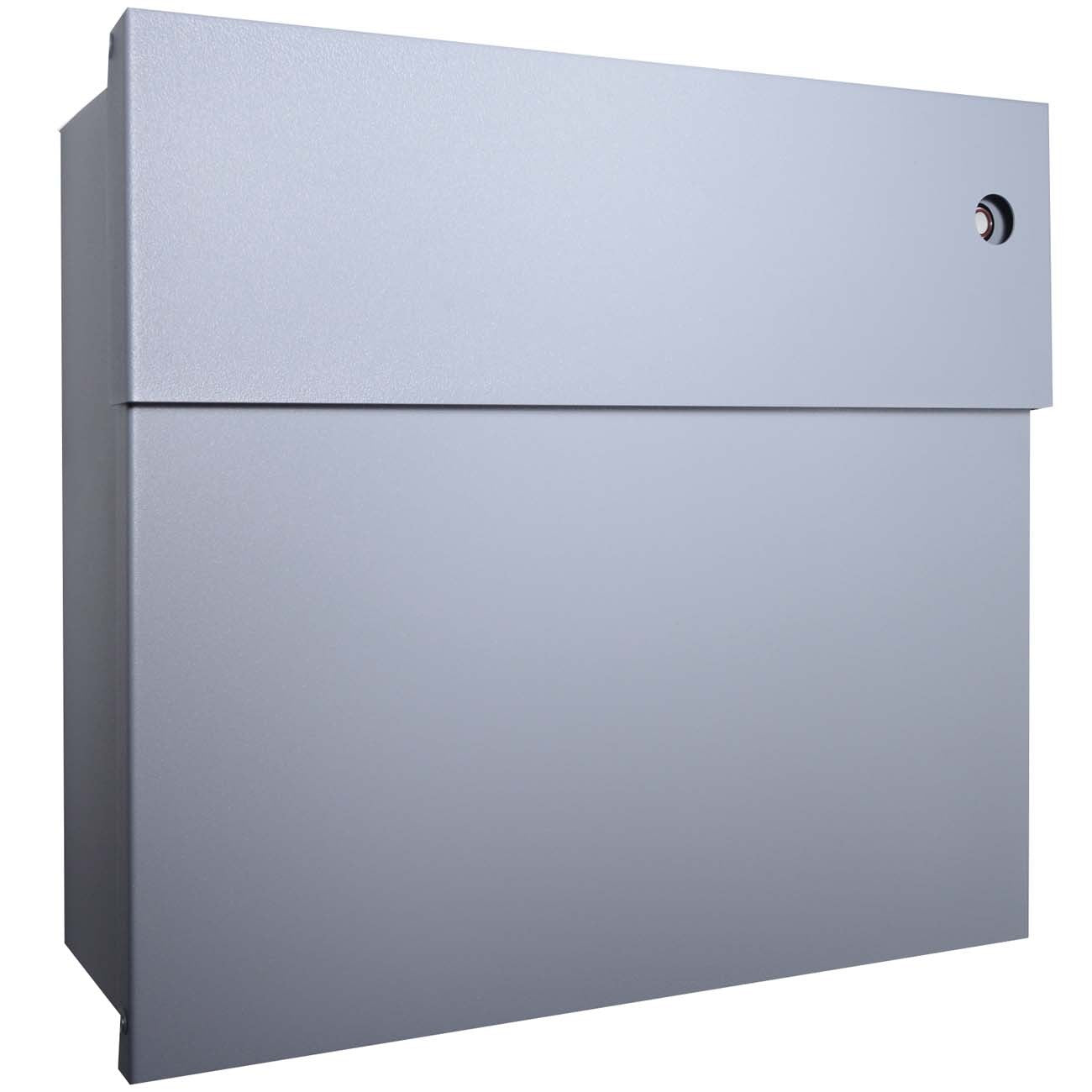 B-Ware Radius Briefkasten Letterman 4 silber mit LED-Klingel rot 560 C-KR