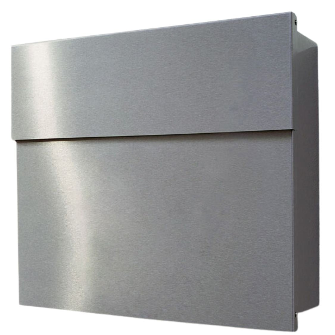 Design Edelstahl-Briefkasten Letterman 4, verdecktes Schloss, moderner Wand-Postkasten aus Edelstahl