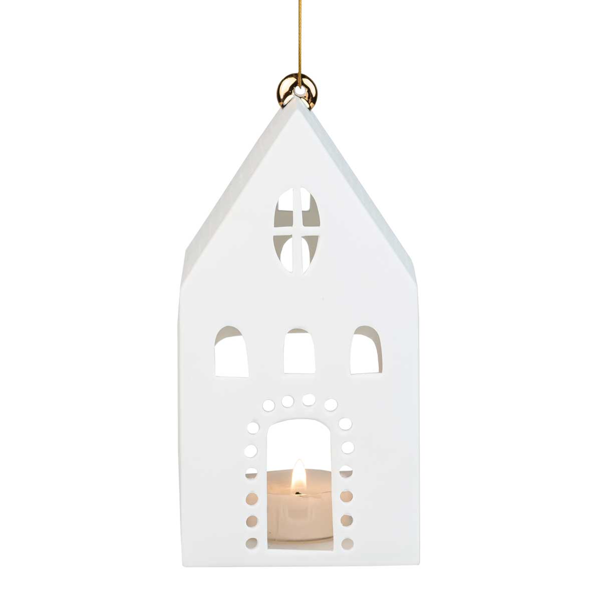 Hängendes Lichthaus eckig groß Höhe 16 cm