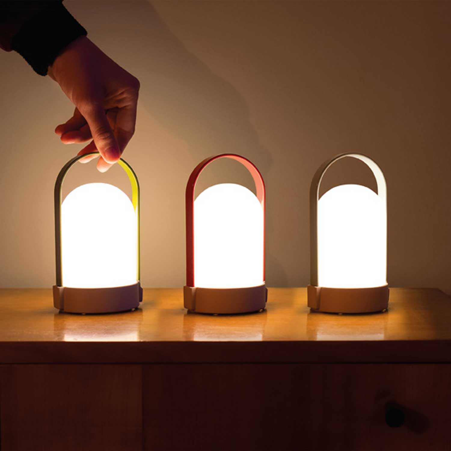 3er Leuchten-Set URI Piccolos Höhe 15 cm