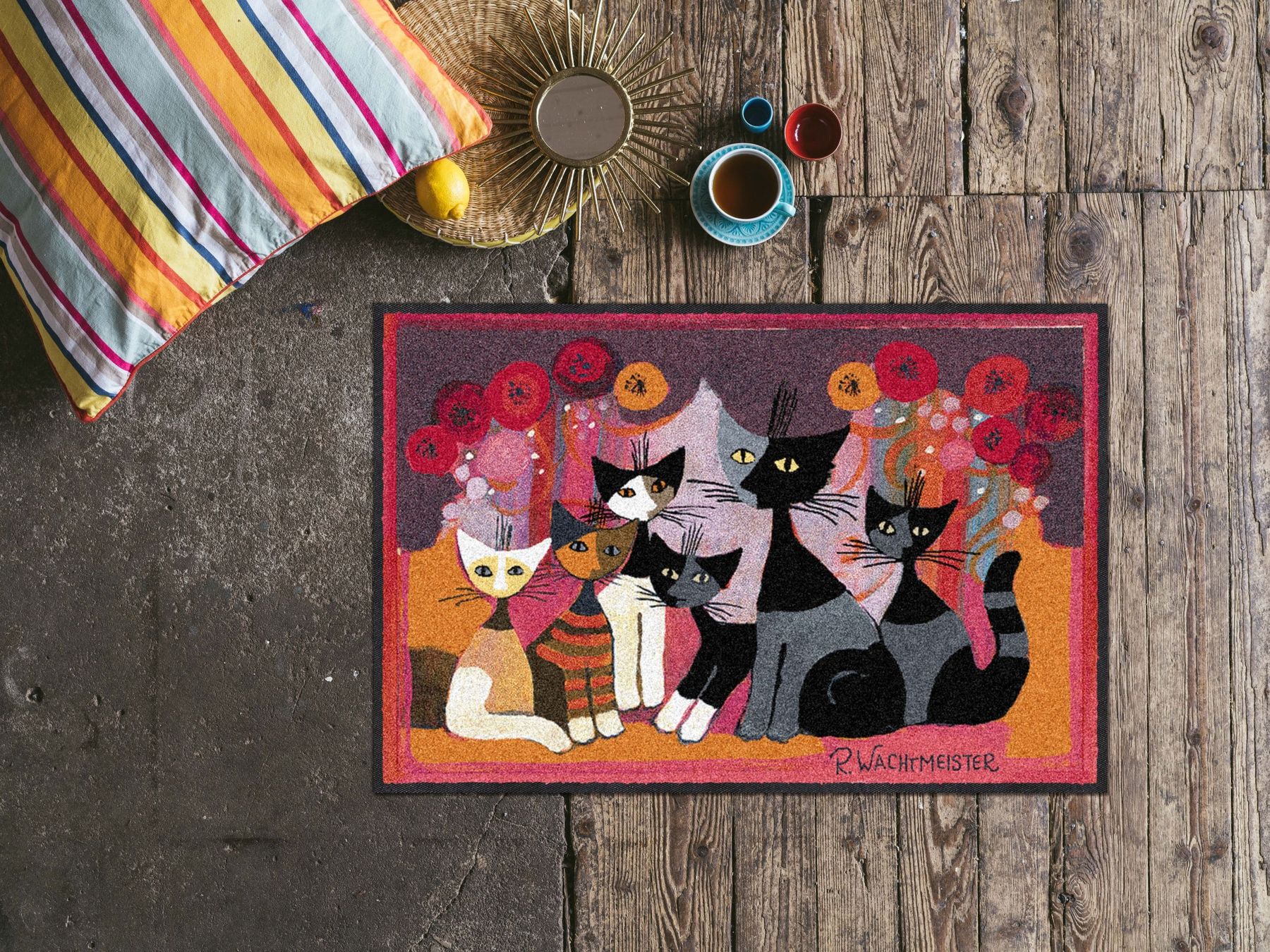 Eingangsmatte mit Katzen Wachtmeister