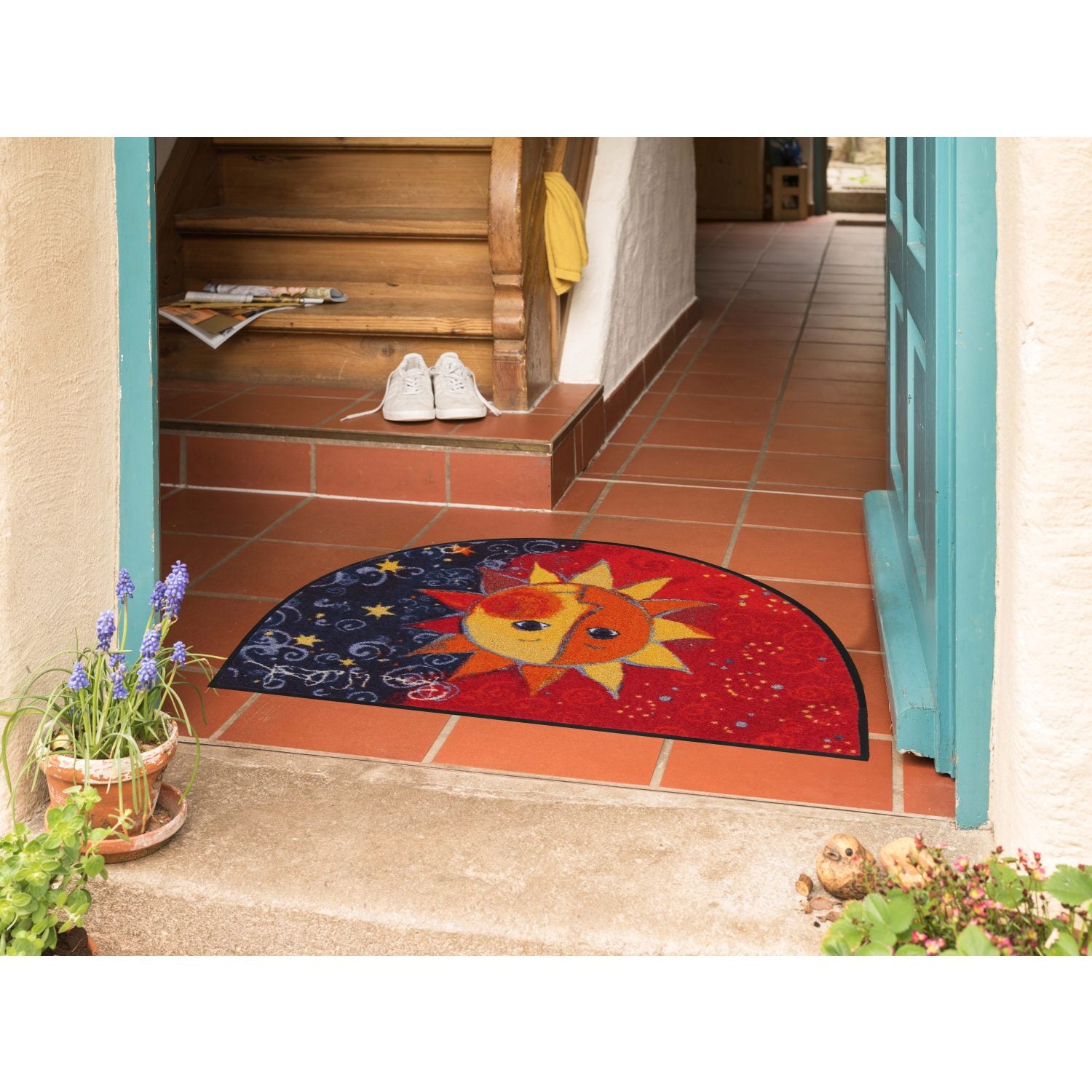 Fußmatte 60x85 Rosina Wachtmeister Sole Remake rot halbrund