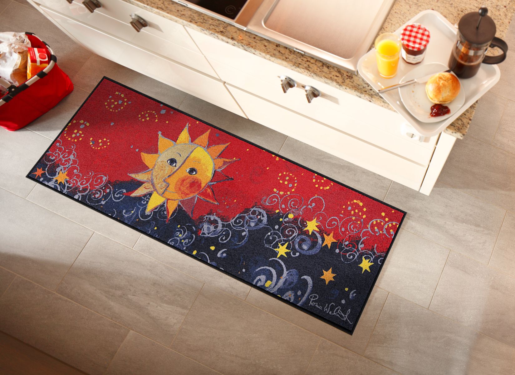 Teppichläufer 60x180 Rosina Wachtmeister Sole Remake rot