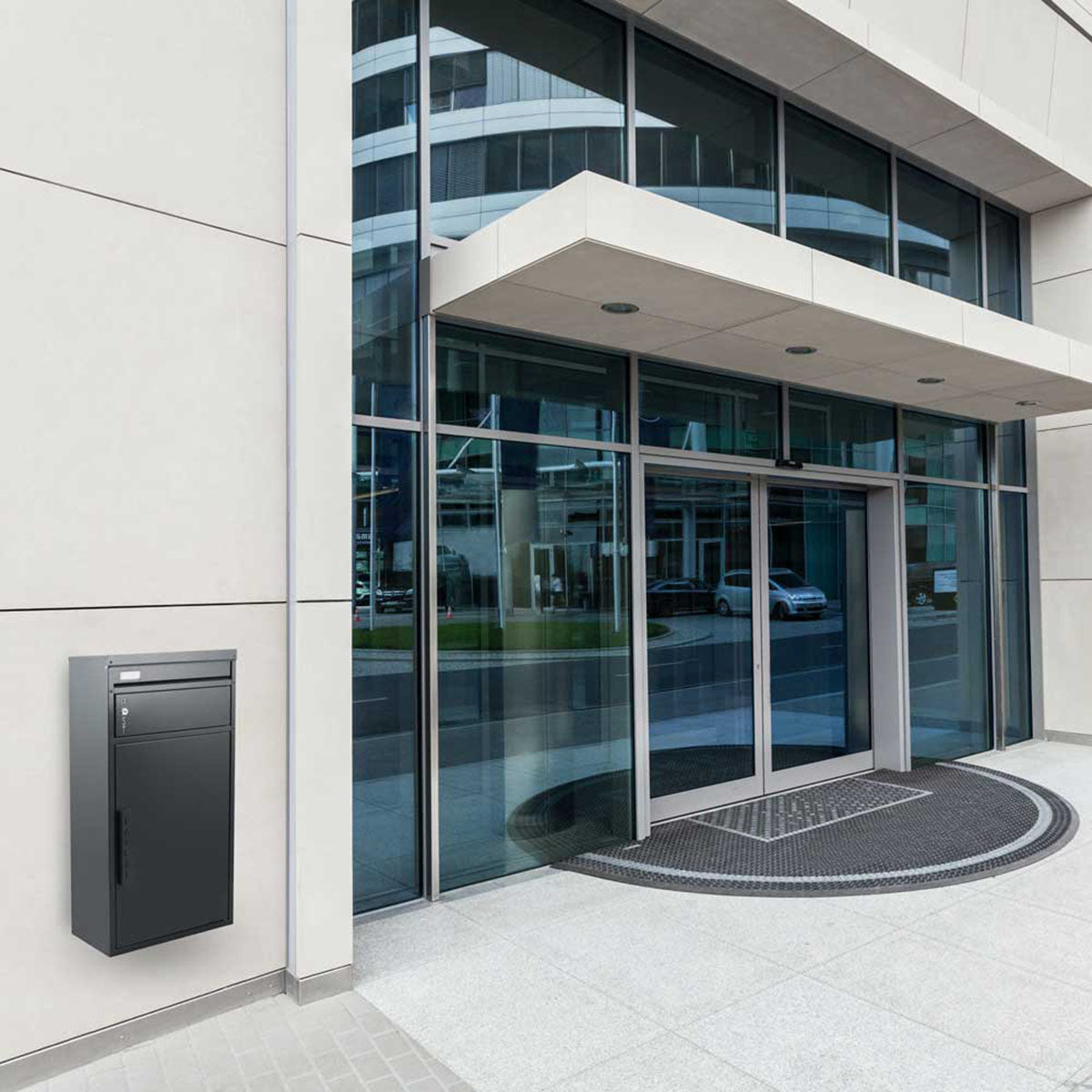 Paketbriefkasten Tiamat 65 anthrazit-grau mit 12 Schlüsseln