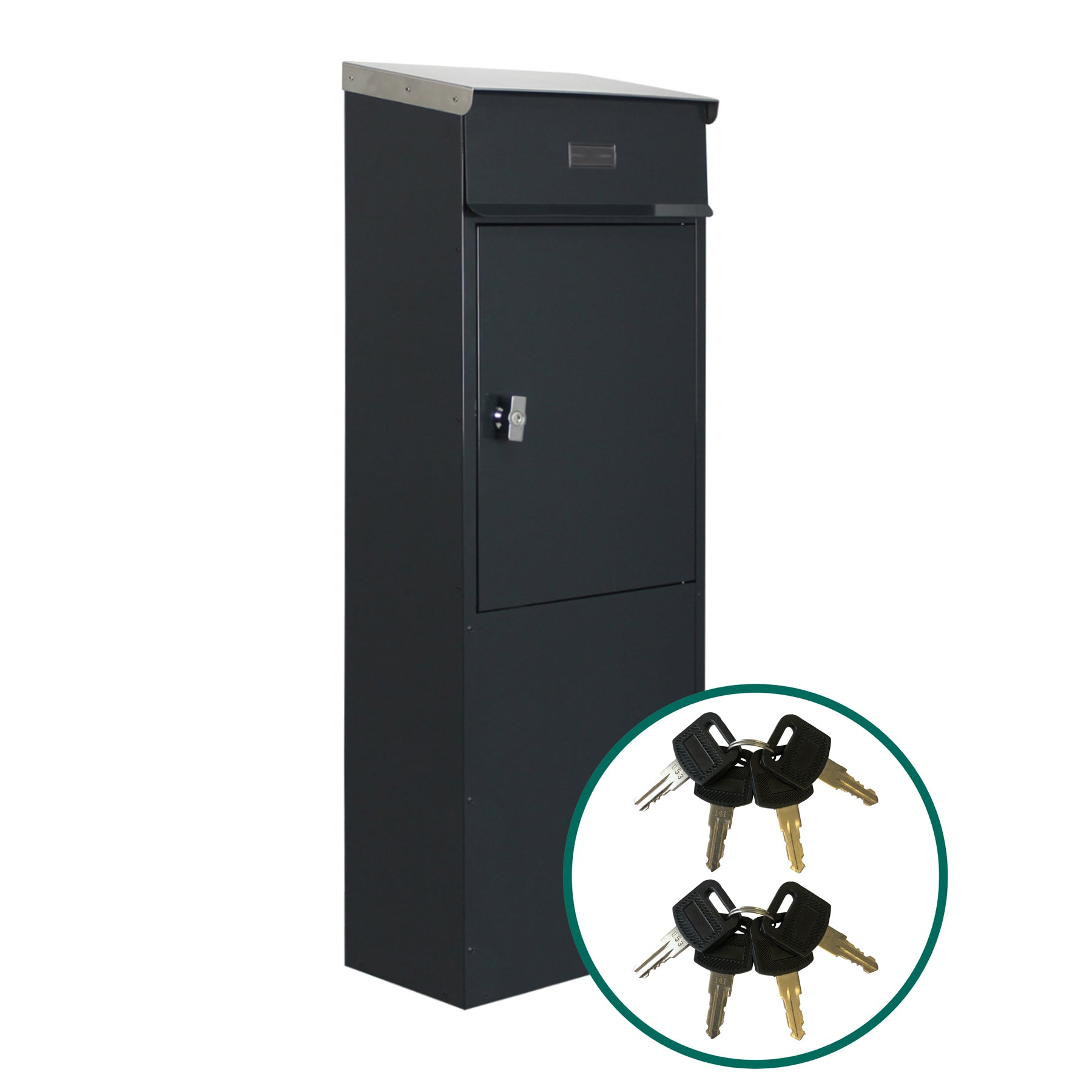 Standbriefkasten Tiamat 855 anthrazit-grau mit 8 Schlüsseln