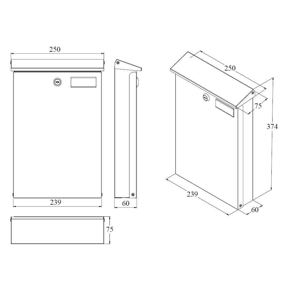 Briefkasten 951 anthrazit