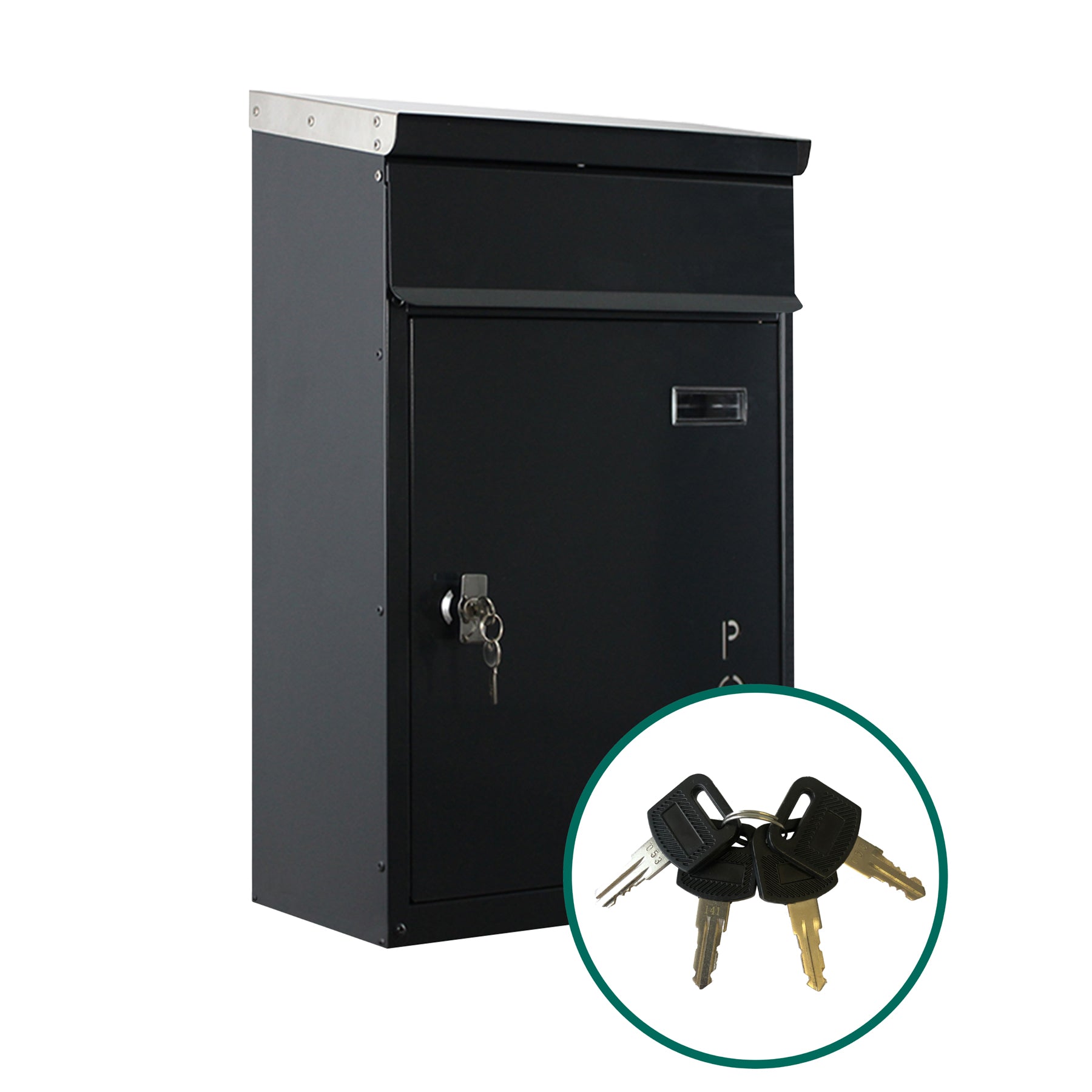 Briefkasten Tiamat 854 anthrazit mit 4 Schlüsseln