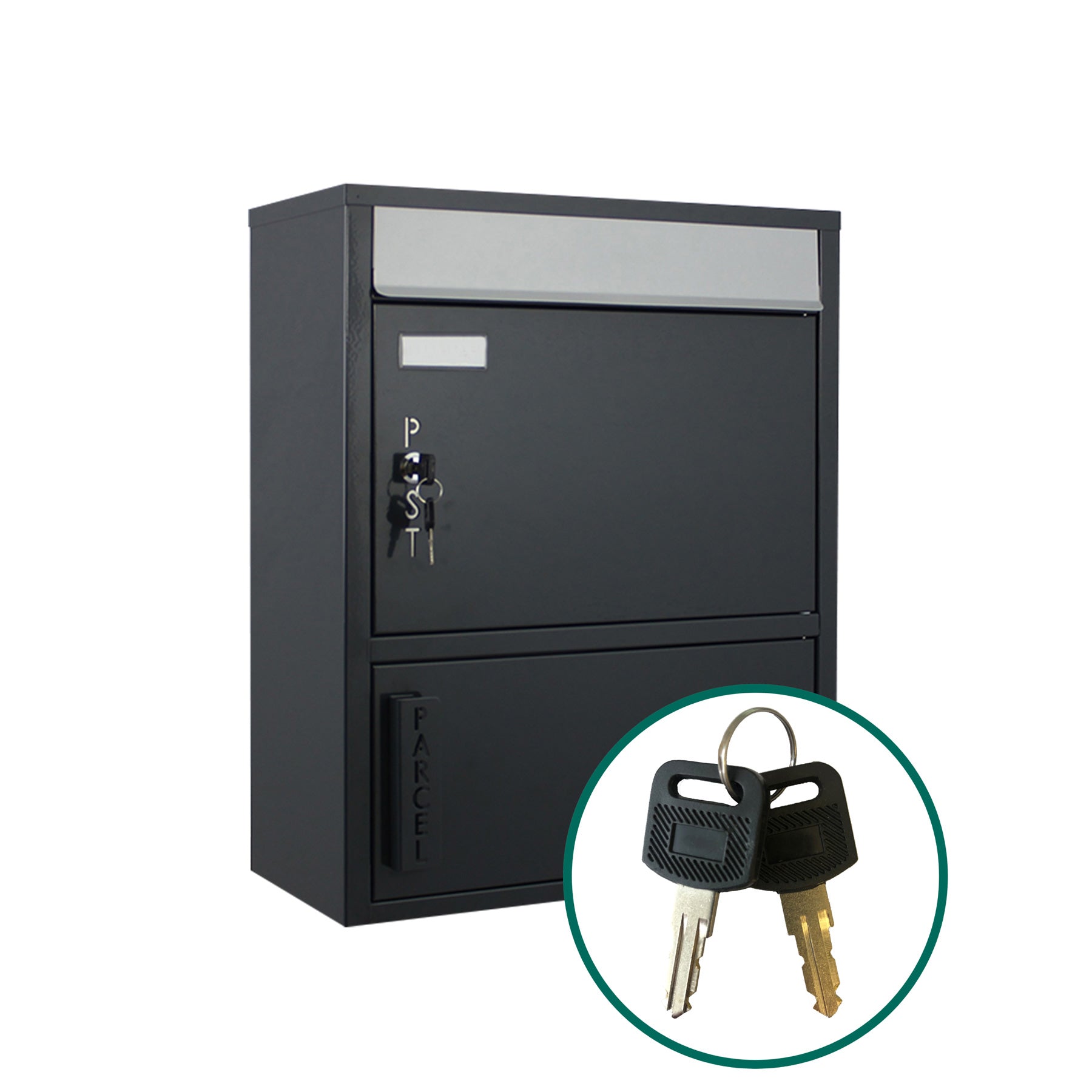 Briefkasten mit Paketfach 921 Tiamat anthrazit-grau