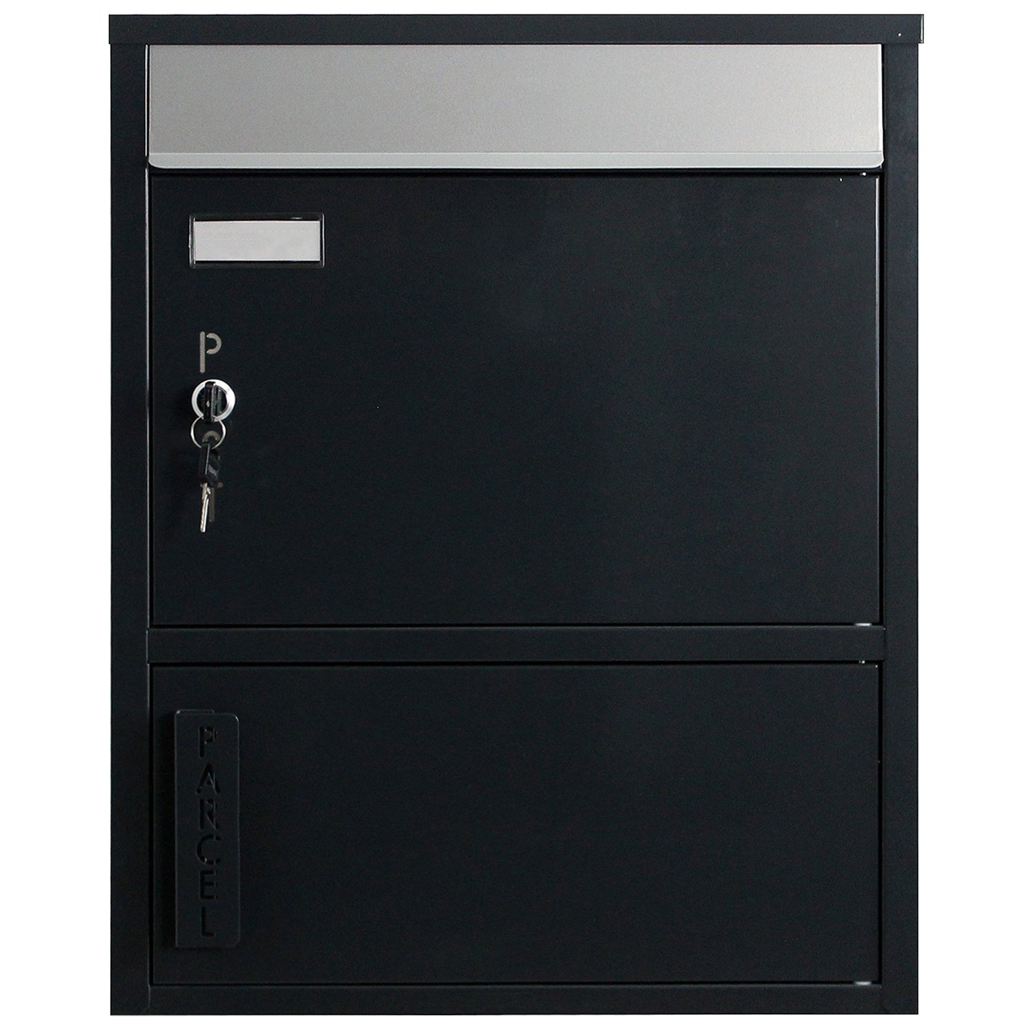 Briefkasten mit Paketfach Tiamat 921 anthrazit mit 4 Schlüsseln
