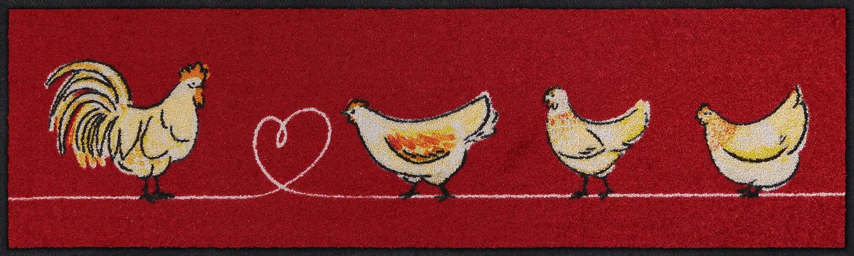 Läufer klein 30x100 Chicken Walk rot