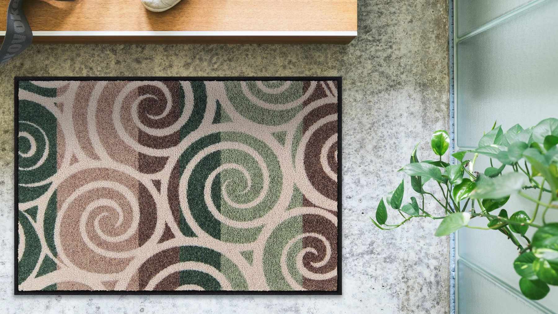 Fußmatte 50x75 Spiral Dance green