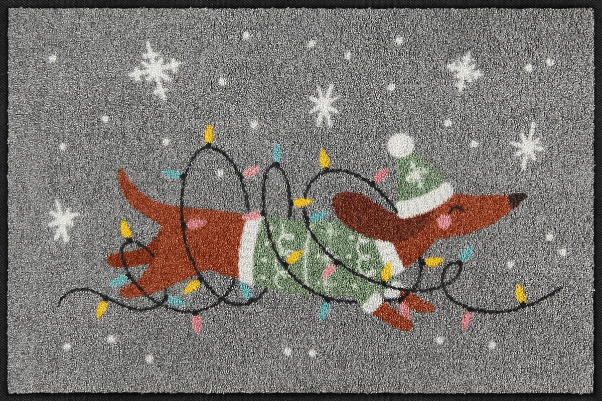 Fußmatte 50x75 Jingle Dog grau