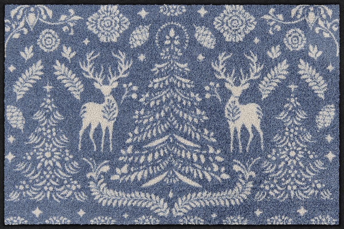 Fußmatte 50x75 Scandi Forest blue blau