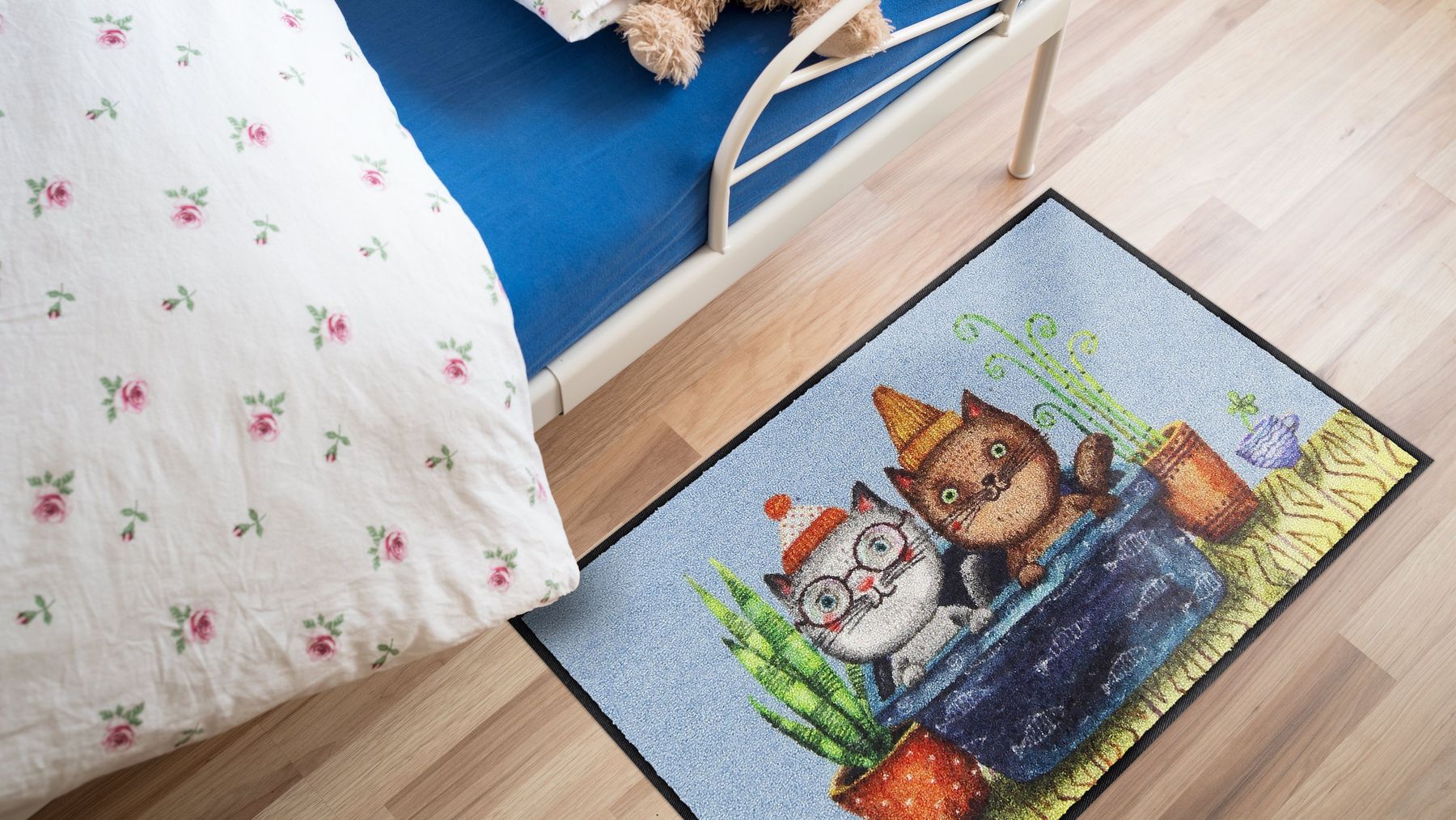 Fußmatte 50x75 Trouble-Cats rot