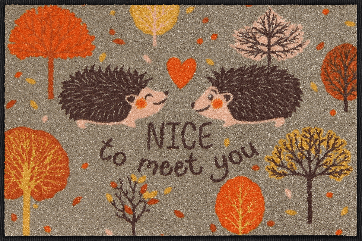Fußmatte Igel willkommen nice to meet you