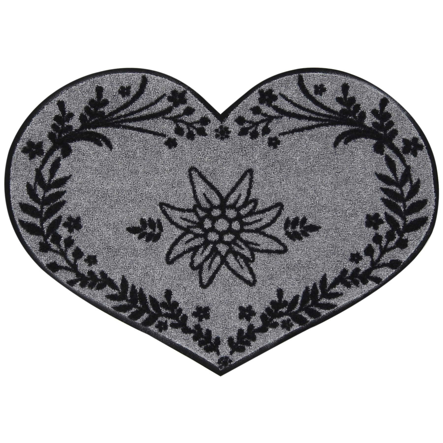Fußmatte 55 x 76 cm Edelweiss-Heart Shape grau Sonderform