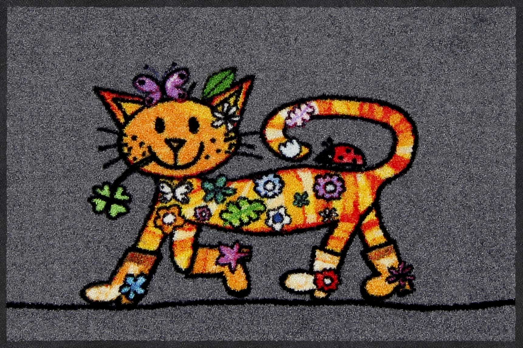 Fußmatte 50x75 Funky Cat grau