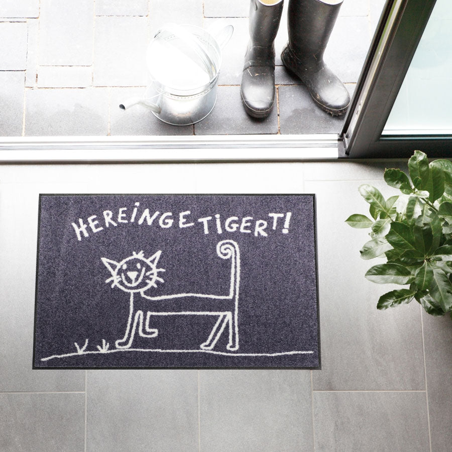 Fußmatte 50x75 Hereingetigert grau