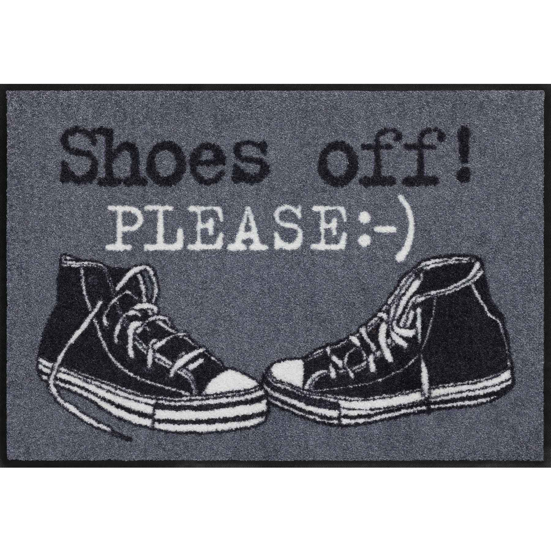 Fußmatte 50x75 Shoes Off Please anthrazit