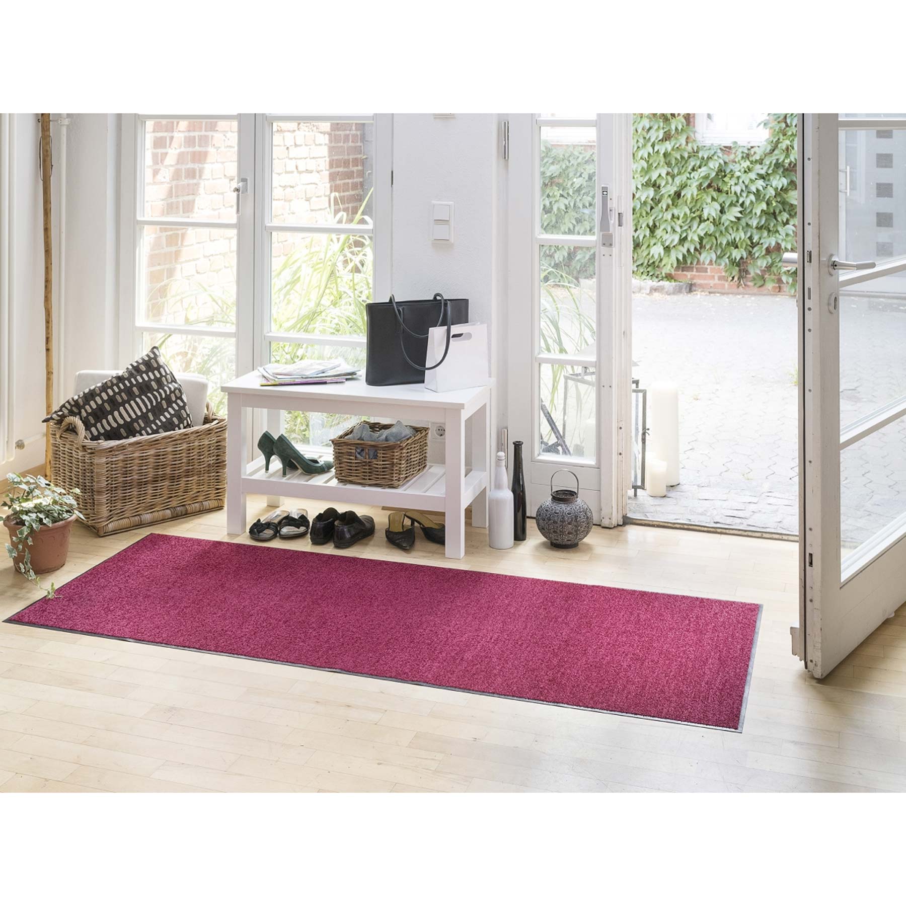 Teppichläufer 75x190 Uni Weinrot