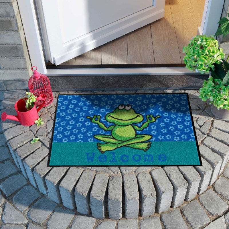 Fußmatte 50x75 Yoga Frosch grün