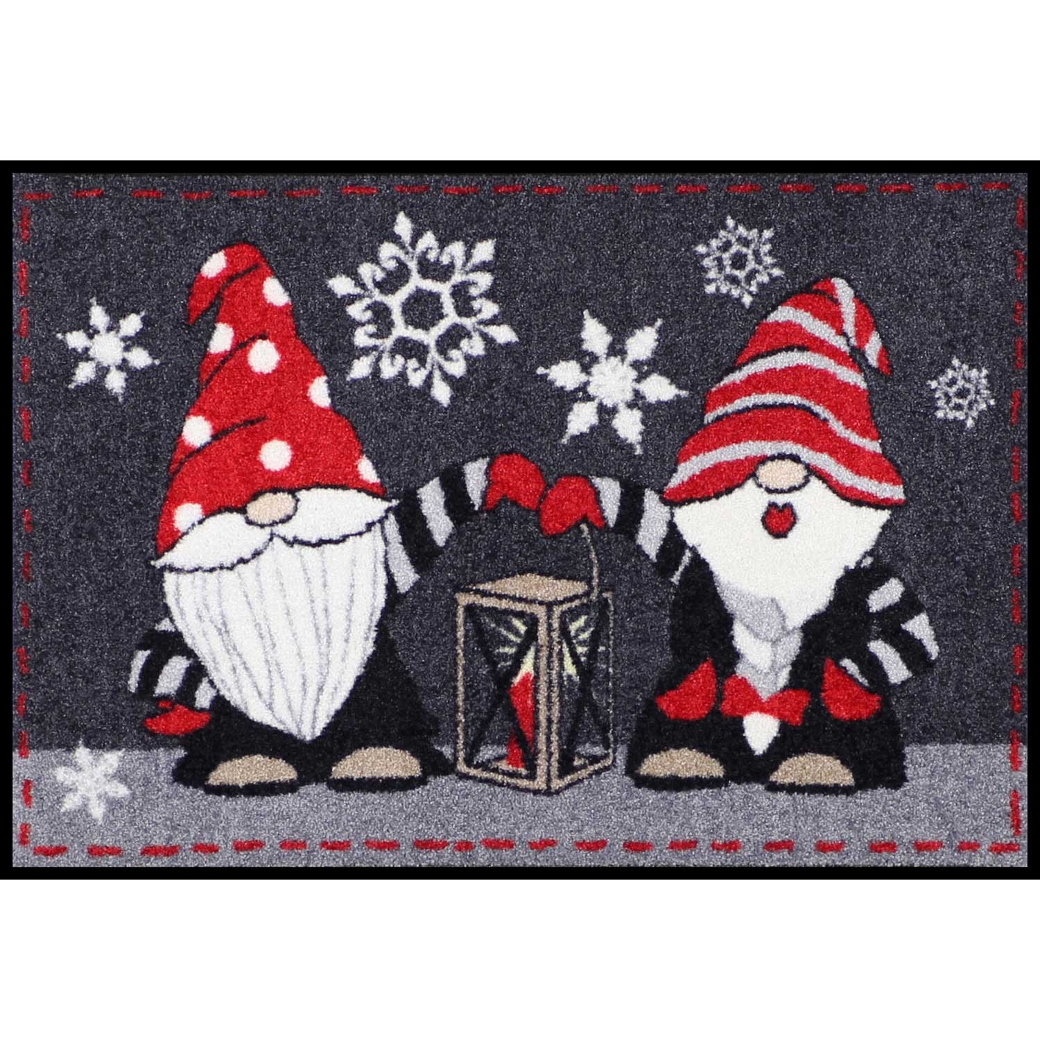 Weihnachtsfußmatte anthrazit rot Fussmatte Xmas