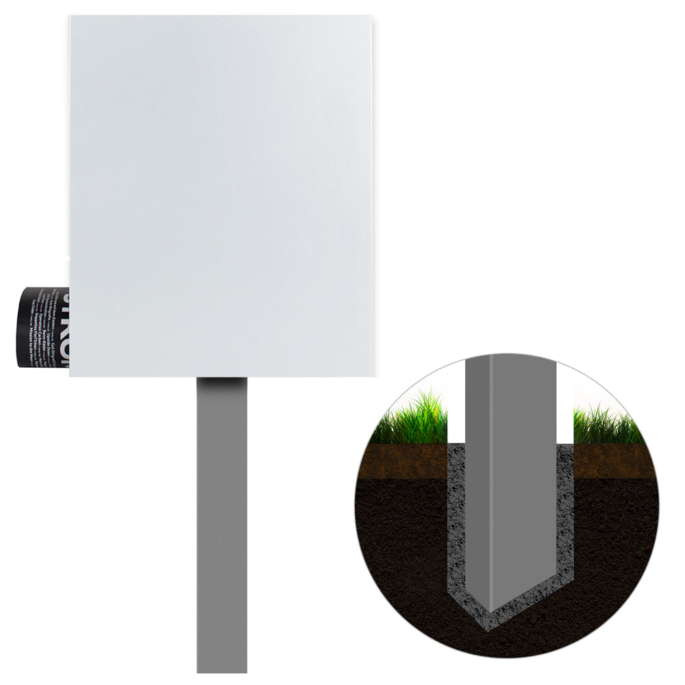 Standbriefkasten mit Zeitungsfach signal-weiss (RAL 9003) SBox 111b Briefkasten mit Pfosten (einbetonieren)