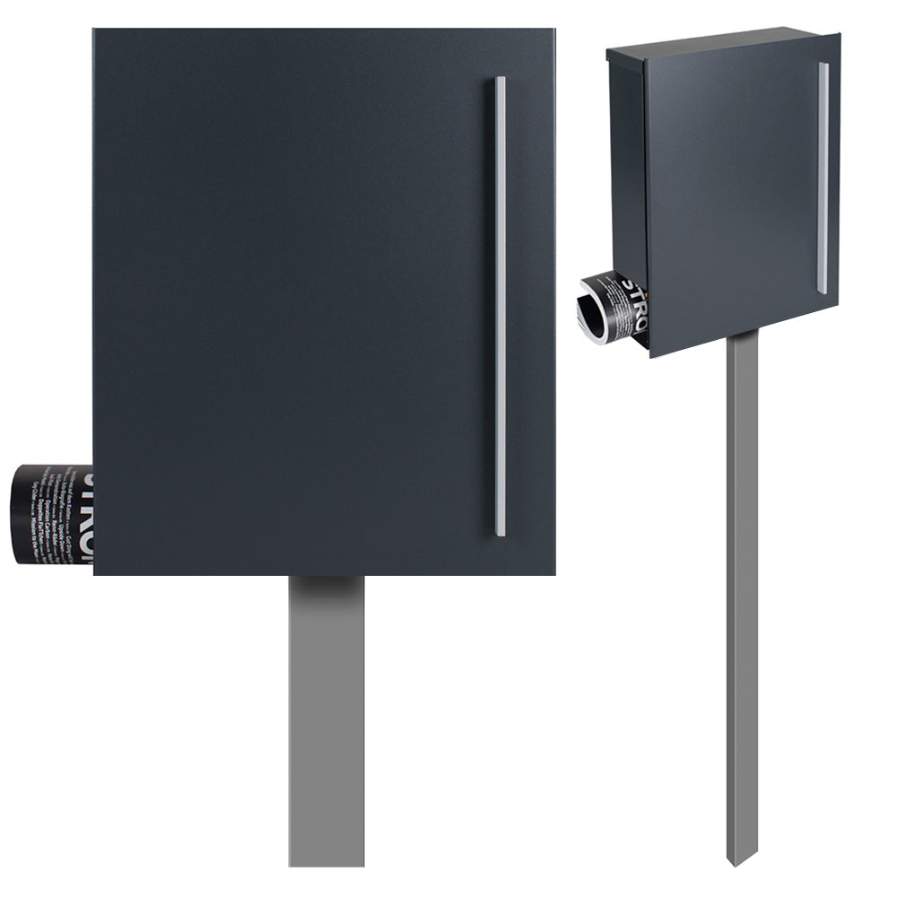 Standbriefkasten mit Zeitungsfach anthrazit matt (RAL 7016) SBox 110b zum Einbetonieren