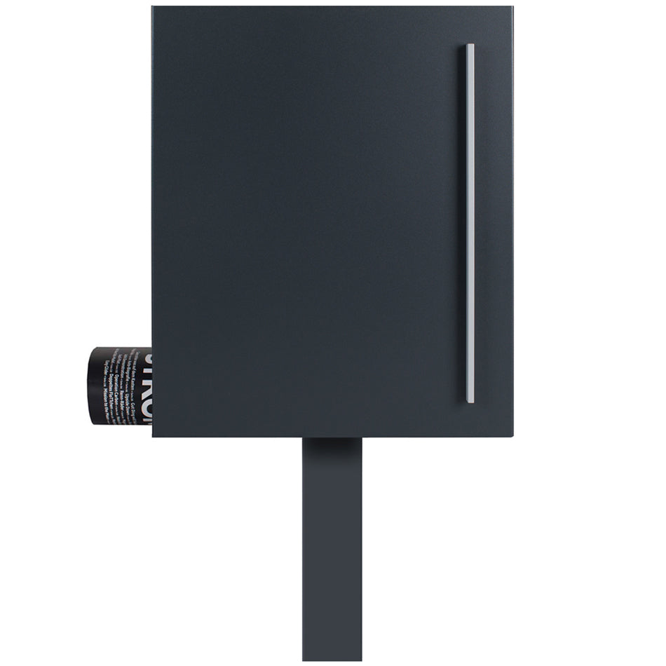 Standbriefkasten mit Zeitungsfach anthrazit (RAL 7016) seidenglanz SBox 115b Briefkasten mit Pfosten (einbetonieren)