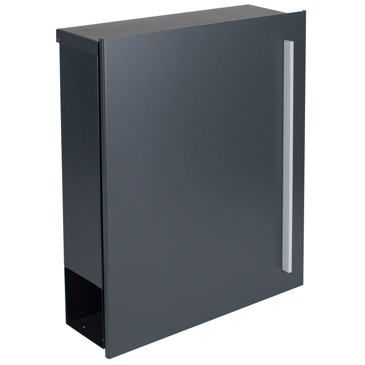 Standbriefkasten mit Zeitungsfach anthrazit (RAL 7016) seidenglanz SBox 115b Briefkasten mit Pfosten (einbetonieren)