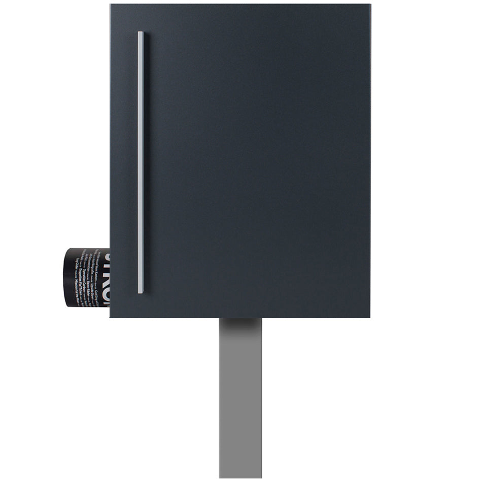 Standbriefkasten mit Zeitungsfach anthrazit (RAL 7016) SBox 110R-b Briefkasten mit Pfosten (einbetonieren) Rechtsanschlag