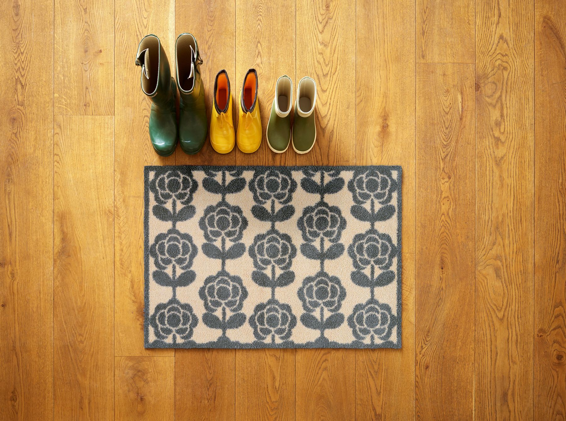 Fußmatte 60x85 Pop Flowers Neutral grau