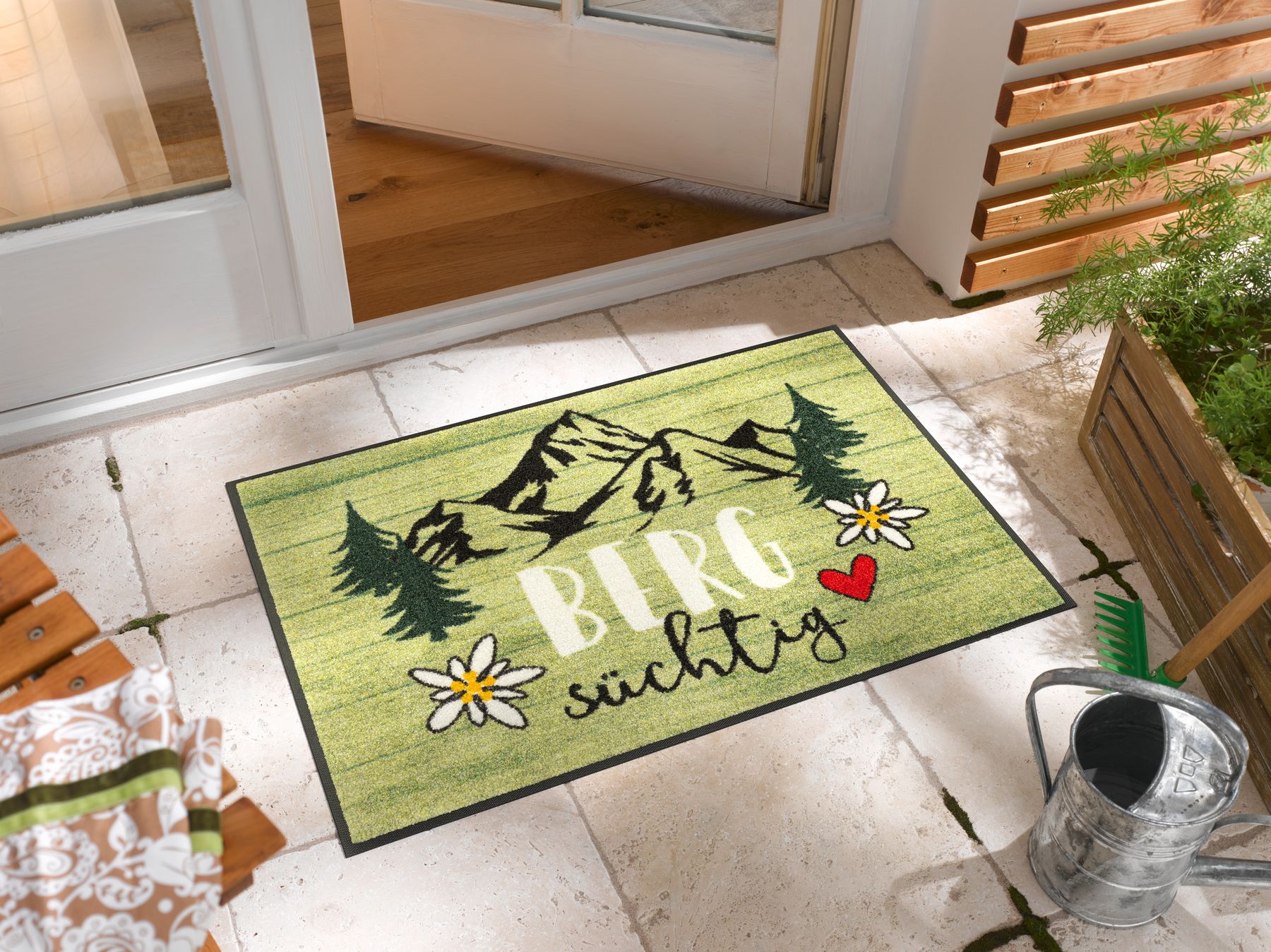 Fußmatte 50x75 Bergsüchtig grün